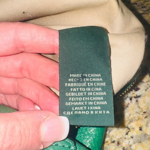 Ralph Lauren Green Pebble Leather Hobo Shoulder Bag Luxury Money Sustainable - Picture 7 of 16